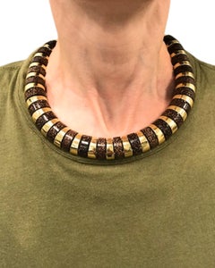 Collier en or 18 carats Leopard Wood Attribué à Aletto Brothers