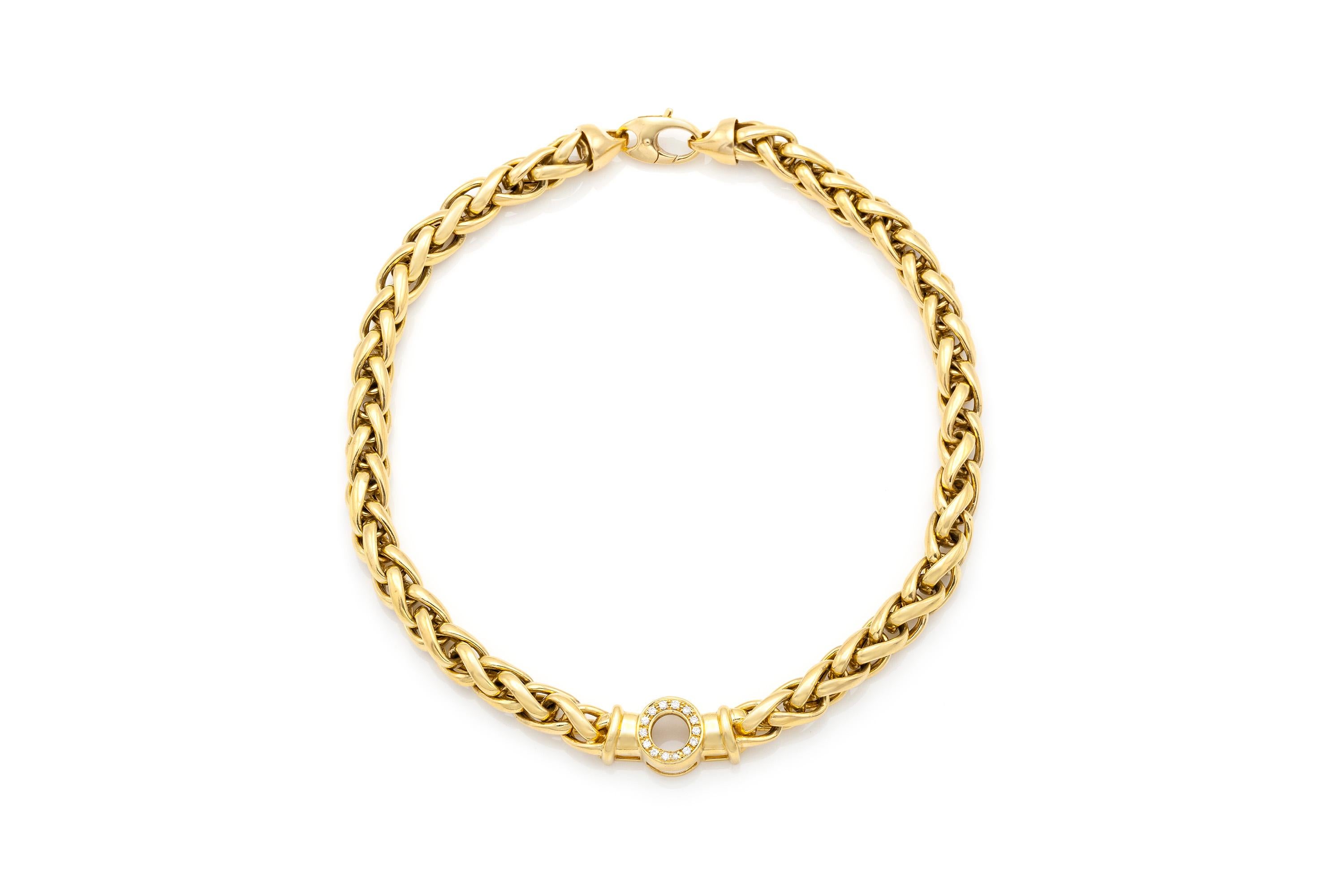 18 Karat Gold Halskette mit Diamanten für Damen oder Herren im Angebot