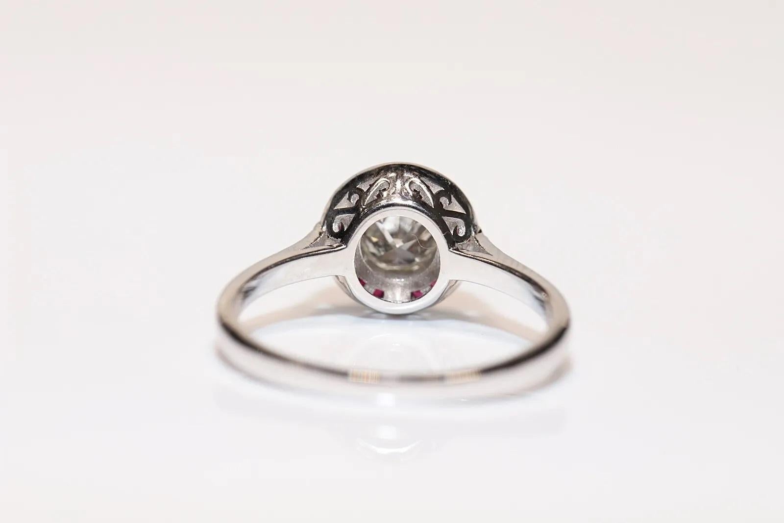 18 Karat Gold Neuer natürlicher Diamant und Rubin im Kaliberschliff Solitär Ring Damen im Angebot