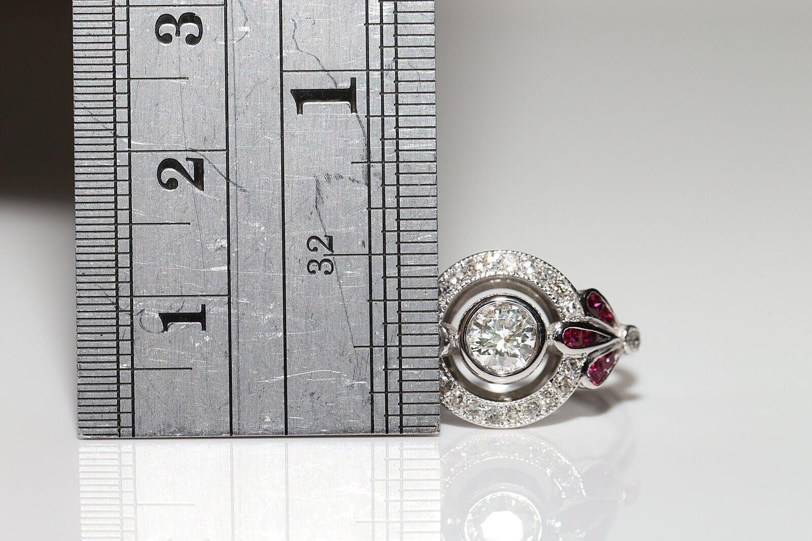 Anillo Decorado Con Diamantes Naturales Y Rubí Calibre De Oro De 18 K De Nueva Fabricación en Nuevo estado para la venta en Fatih/İstanbul, 34