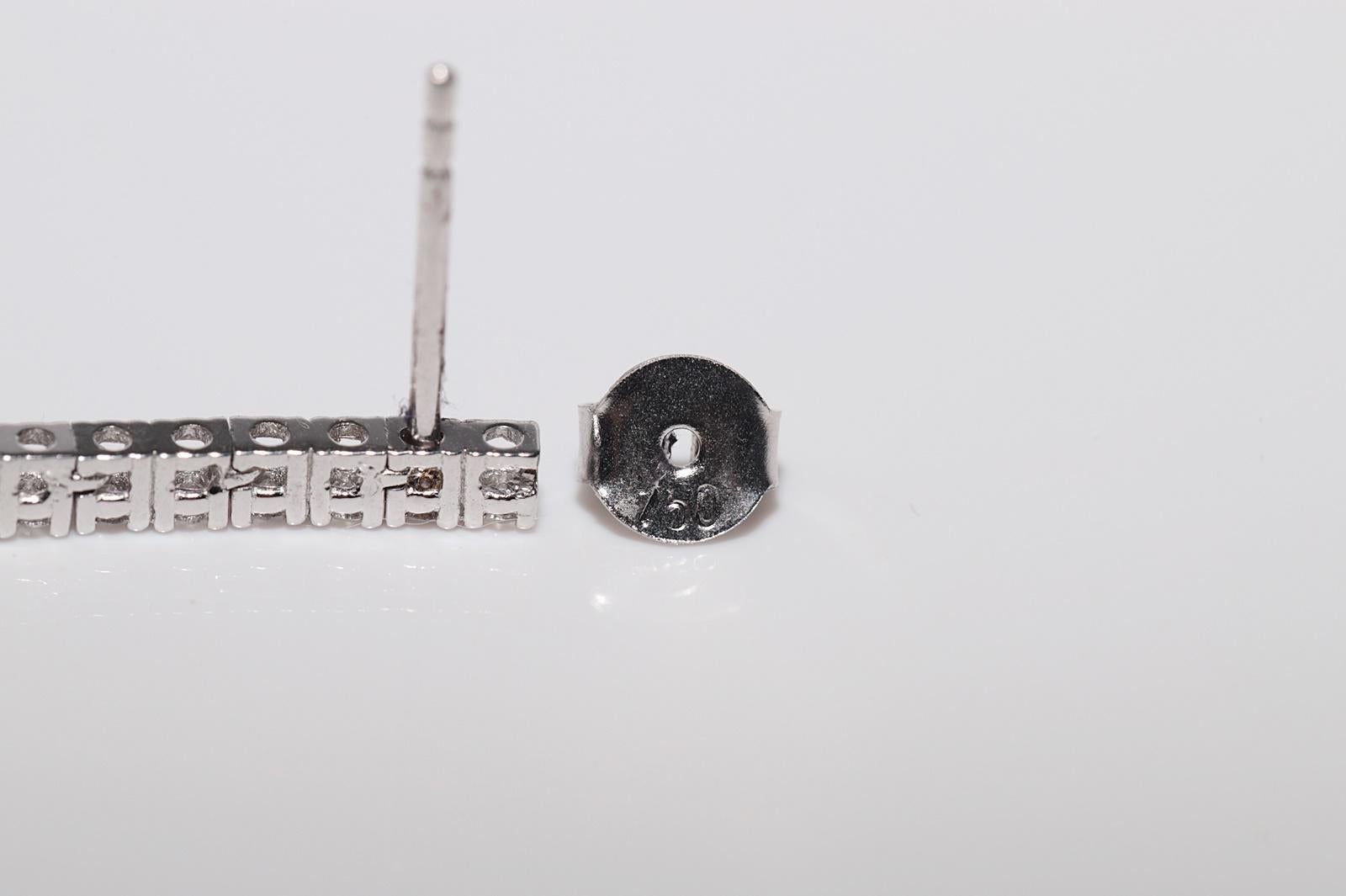 Pendiente Gota Decorado con Diamantes Naturales de Oro 18k de Nueva Fabricación en venta 2