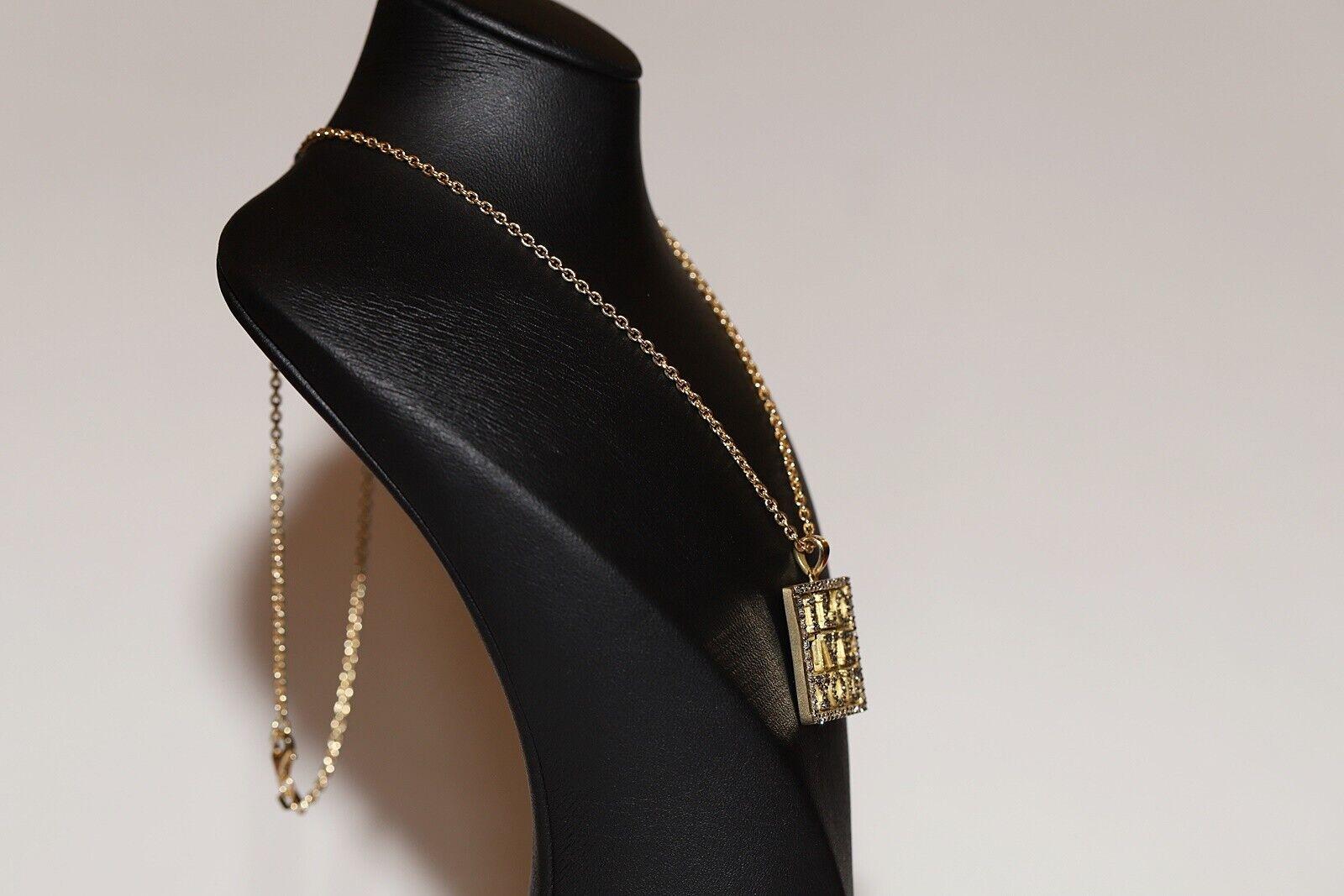 Diamante naturale decorato in oro 18 carati &New Made  Collana con ciondolo I+I ti amo scritto in vendita 6