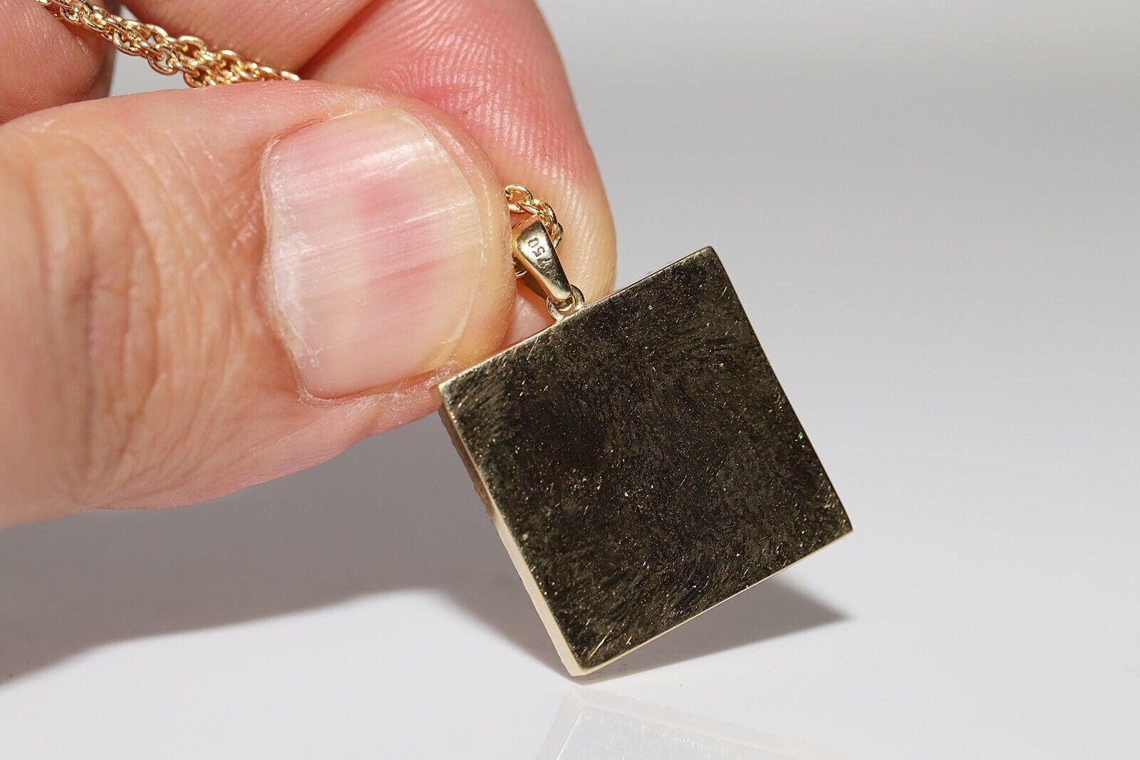 Taglio brillante Diamante naturale decorato in oro 18 carati &New Made  Collana con ciondolo I+I ti amo scritto in vendita