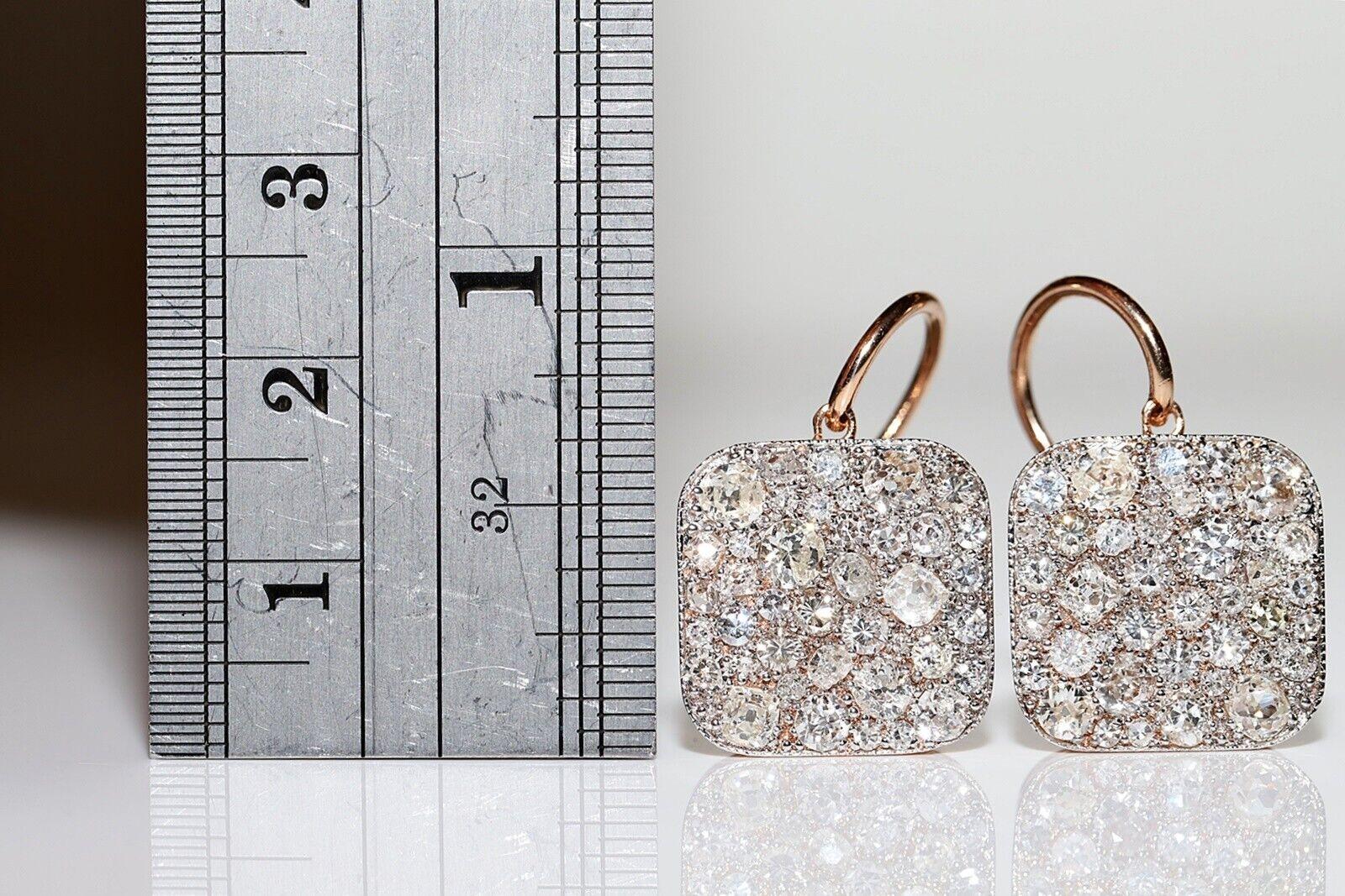 Boucle d'oreille en or 18k New Made Natural Diamond Decorated Pretty Earring  Pour femmes en vente