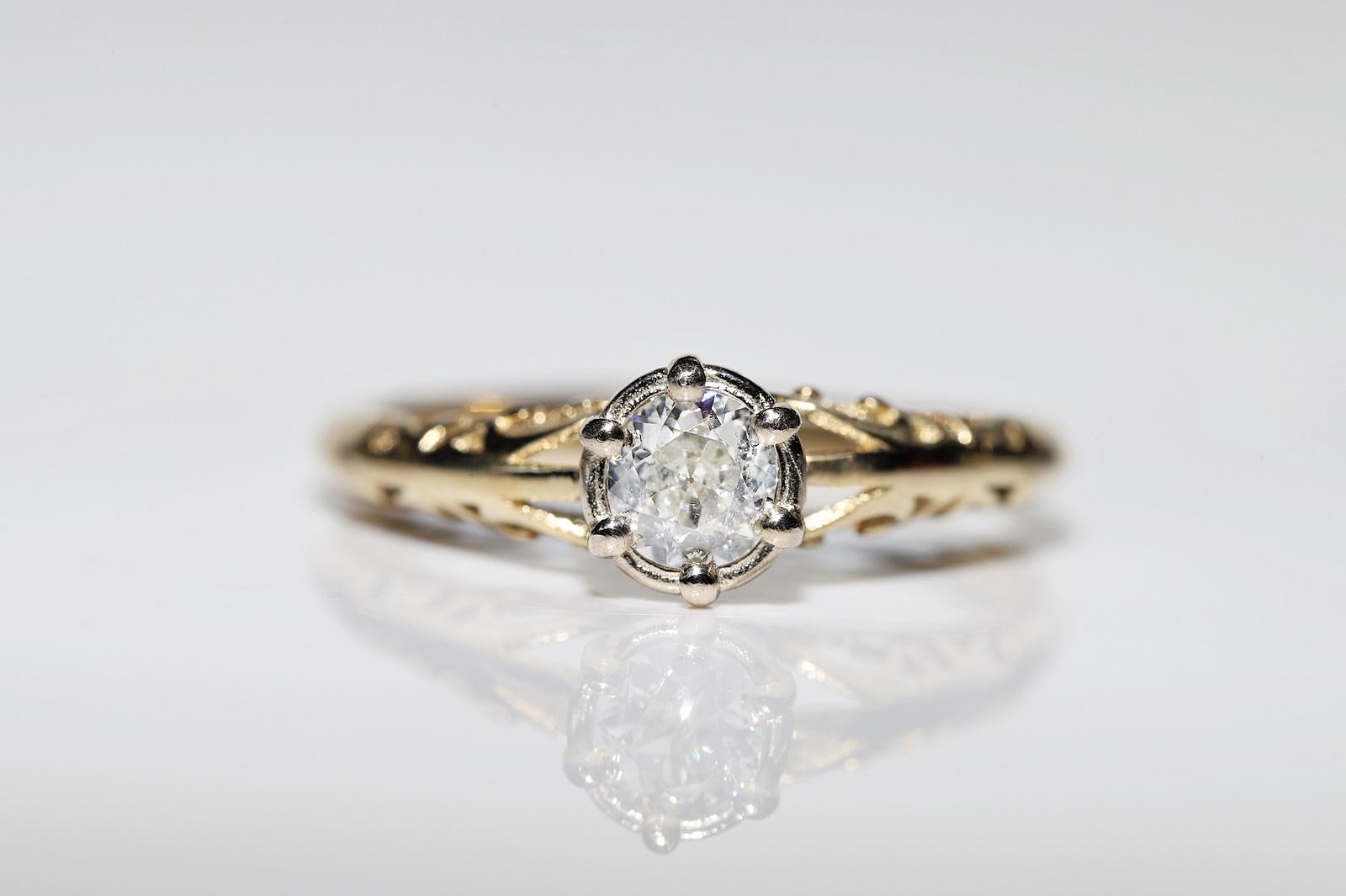 18k Gold New Made Natural Diamond Decorated Solitaire Ring In New Condition For Sale In Fatih/İstanbul, 34