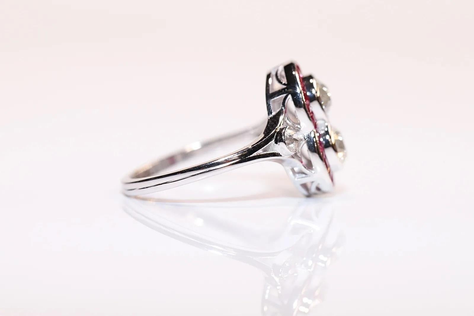 Bague décorée de diamants taille ancienne et de rubis calibrés en or 18 carats, de fabrication naturelle, neuve Neuf - En vente à Fatih/İstanbul, 34