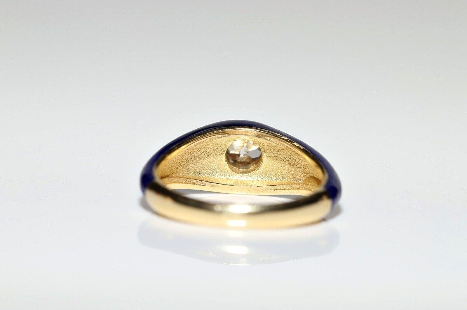Bague solitaire en or 18k New Made Natural Old Cut Diamond Decorated Solitaire Ring Neuf - En vente à Fatih/İstanbul, 34