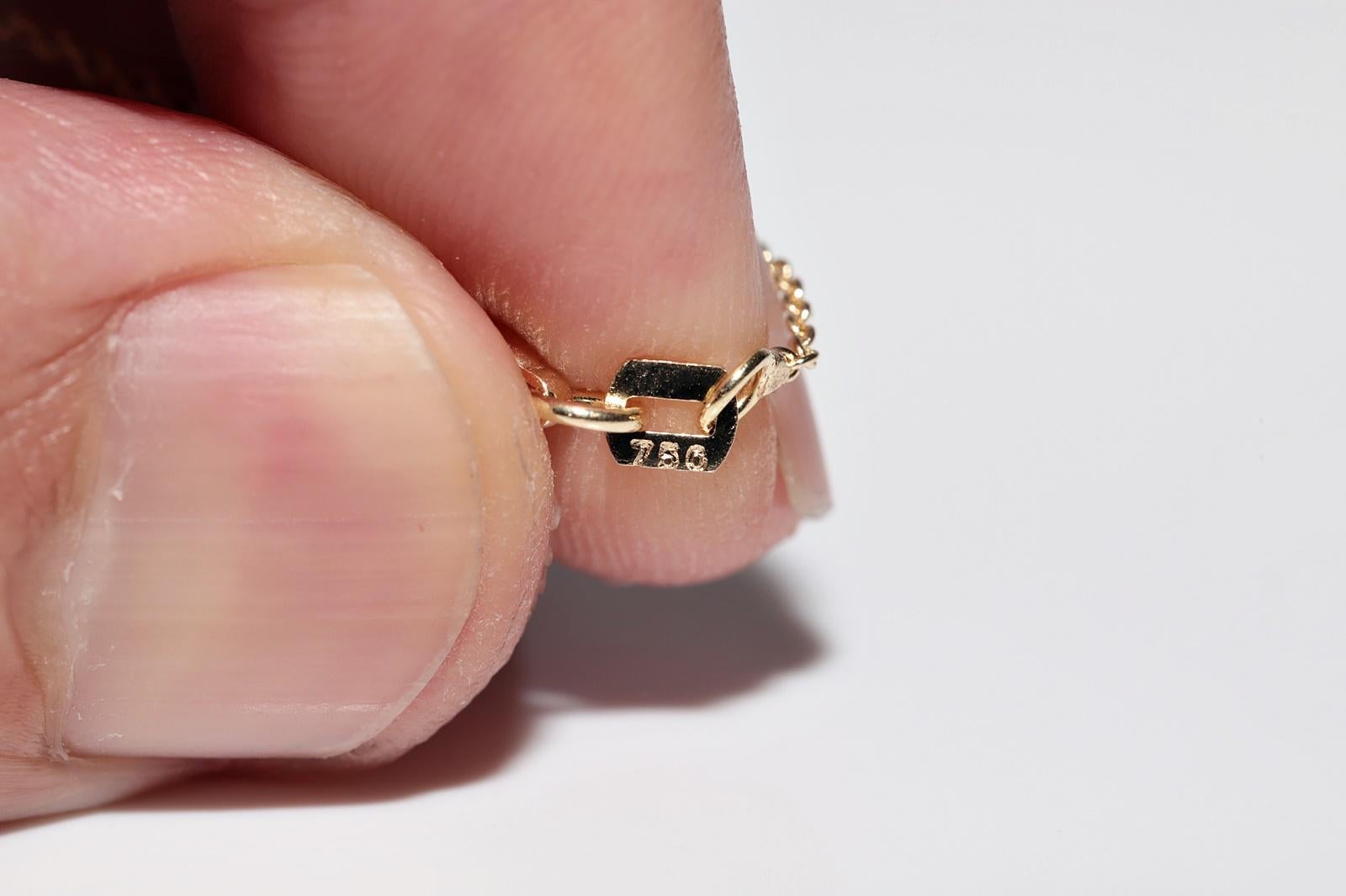 Collier solitaire en or 18 carats de fabrication naturelle avec diamants taille ancienne en vente 6