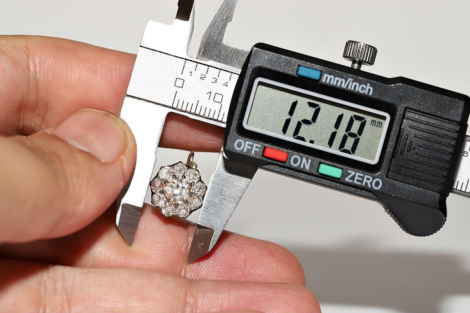 Brilliant Cut 18k Gold Newmade Handcrafted Natural Diamond Decorated Earring For Sale