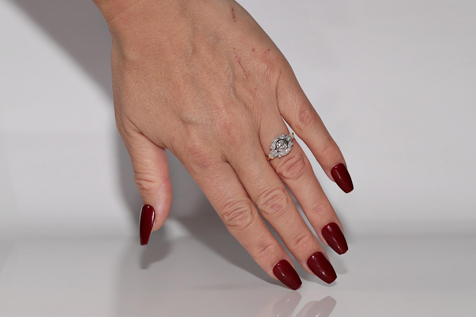 18k Gold New Made Natural Diamond Decorated Ring For Sale 5