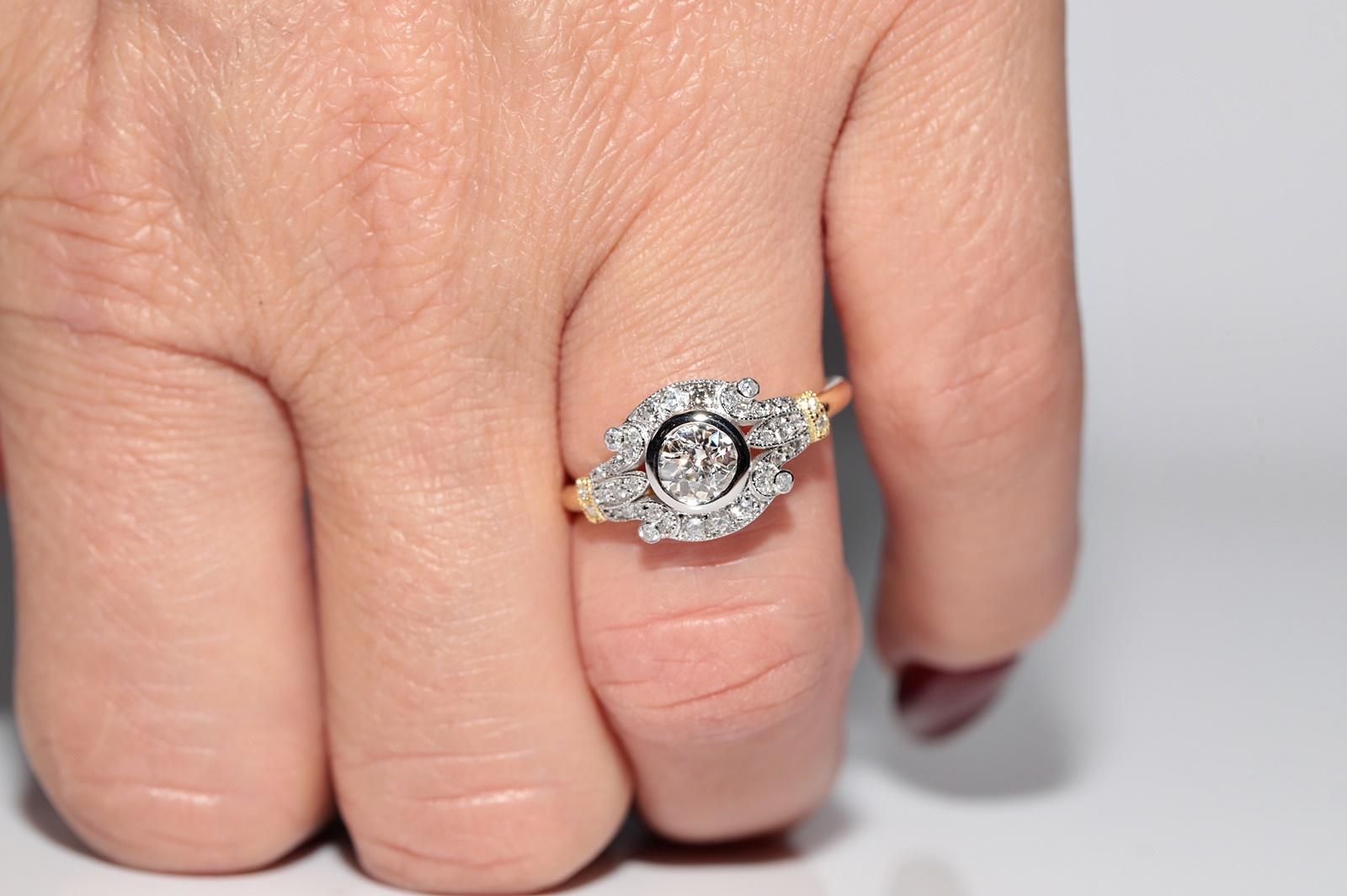 18k Gold New Made Natural Diamond Decorated Ring For Sale 6