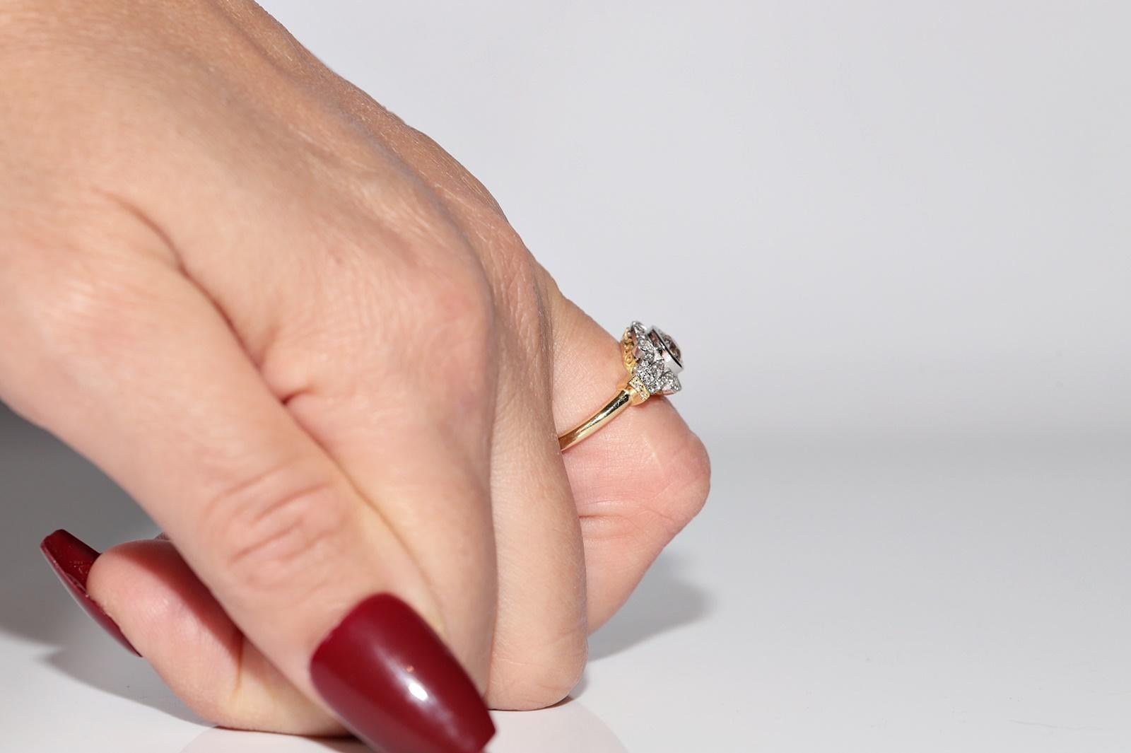 18k Gold New Made Natural Diamond Decorated Ring For Sale 7