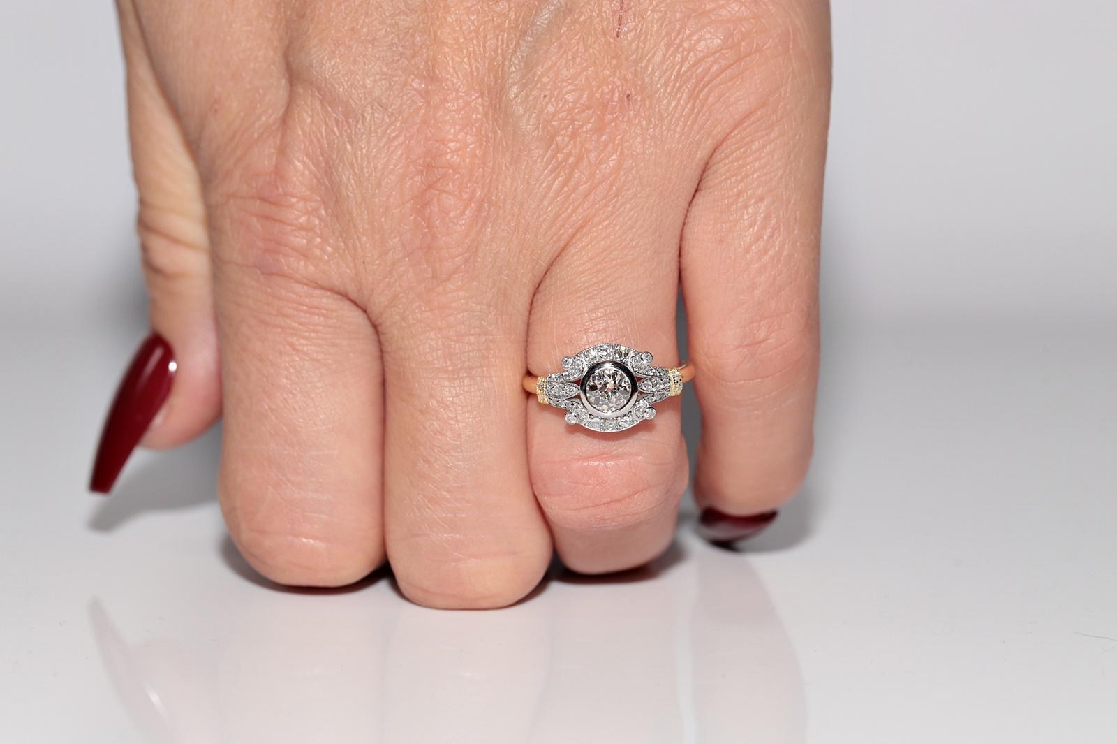 18k Gold New Made Natural Diamond Decorated Ring For Sale 8