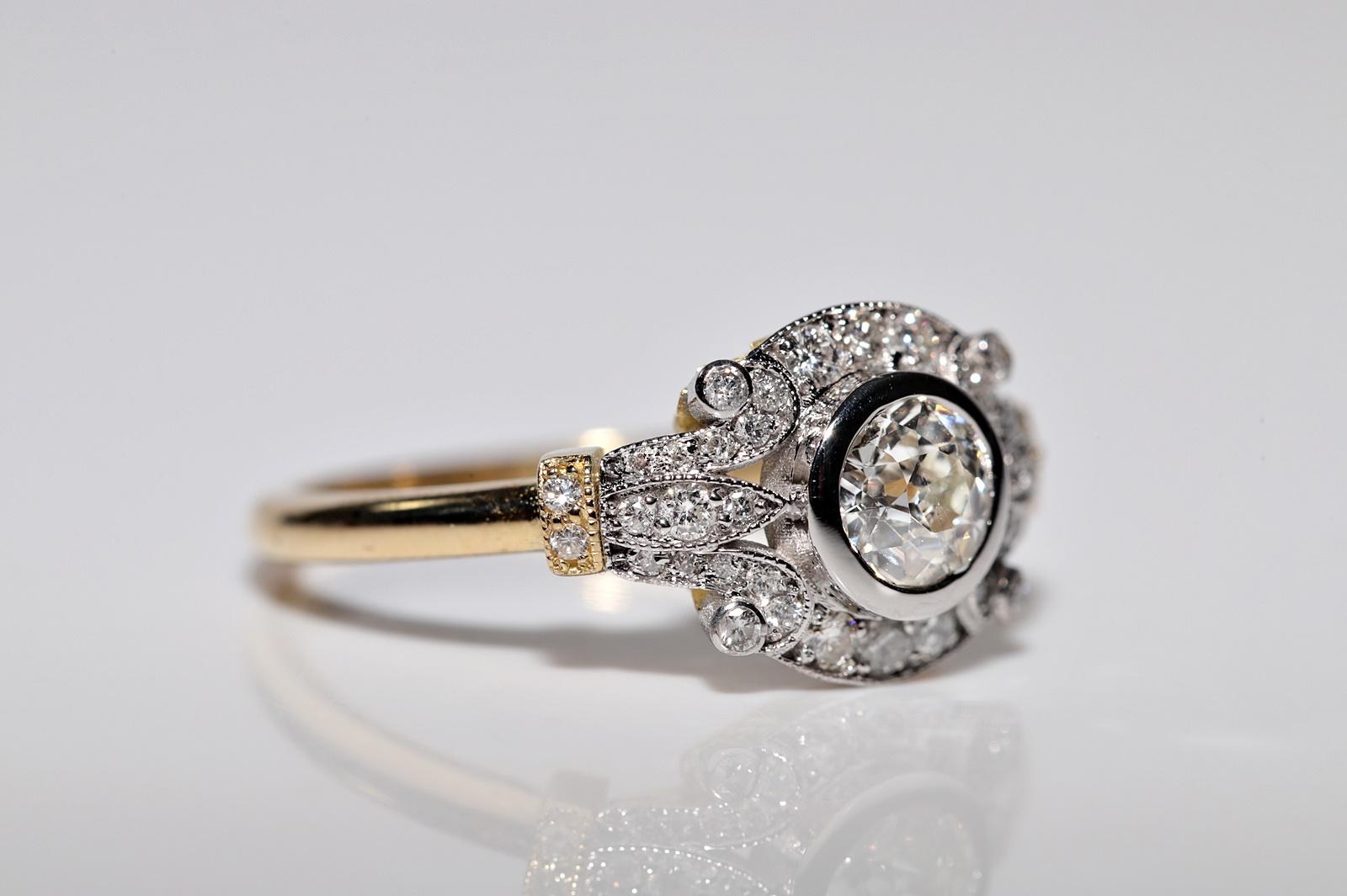 Single Cut 18k Gold New Made Natural Diamond Decorated Ring For Sale