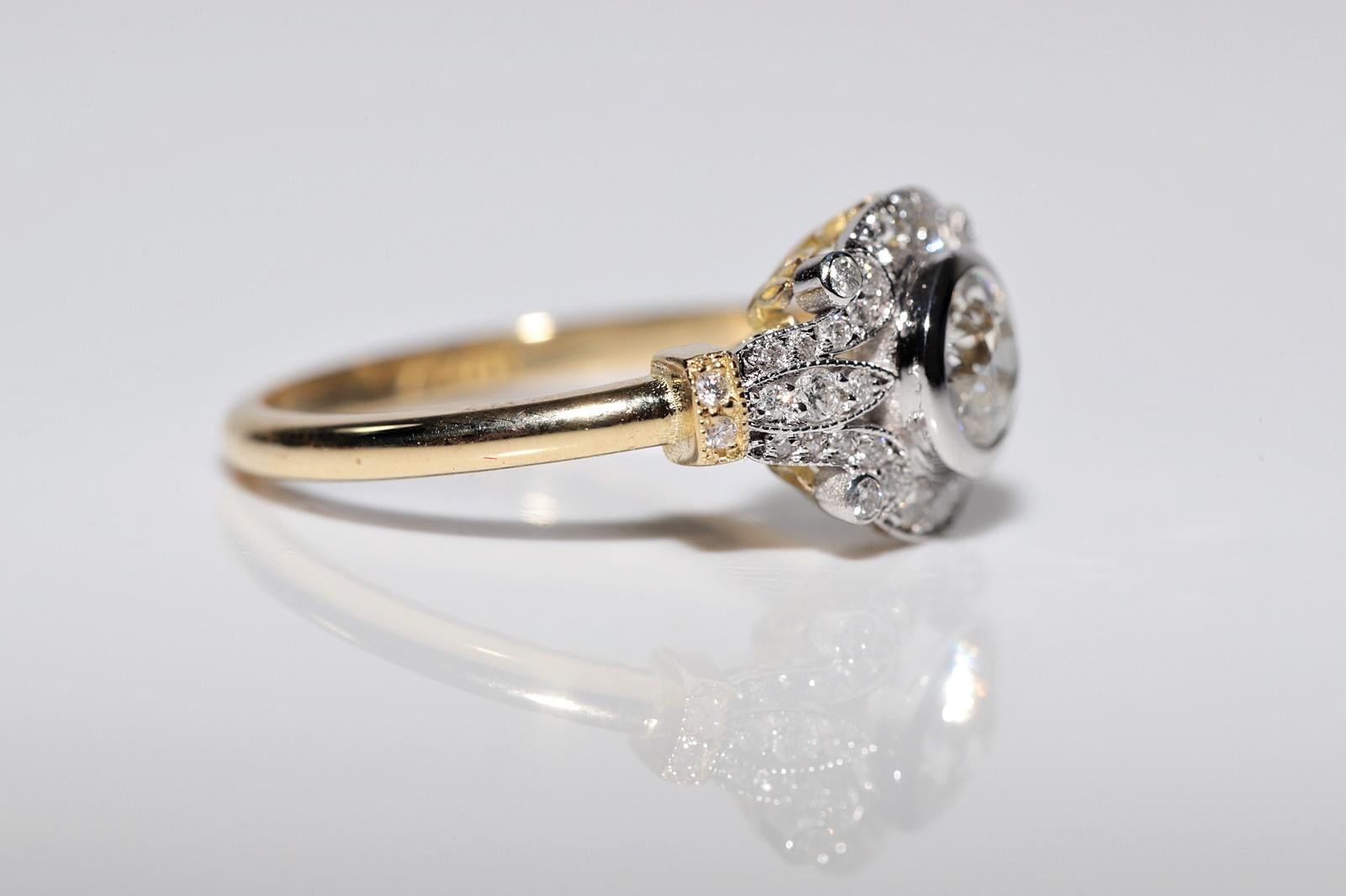 18k Gold New Made Natural Diamond Decorated Ring In Good Condition For Sale In Fatih/İstanbul, 34