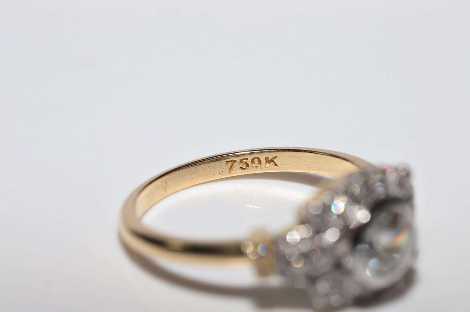 18k Gold New Made Natural Diamond Decorated Ring For Sale 2