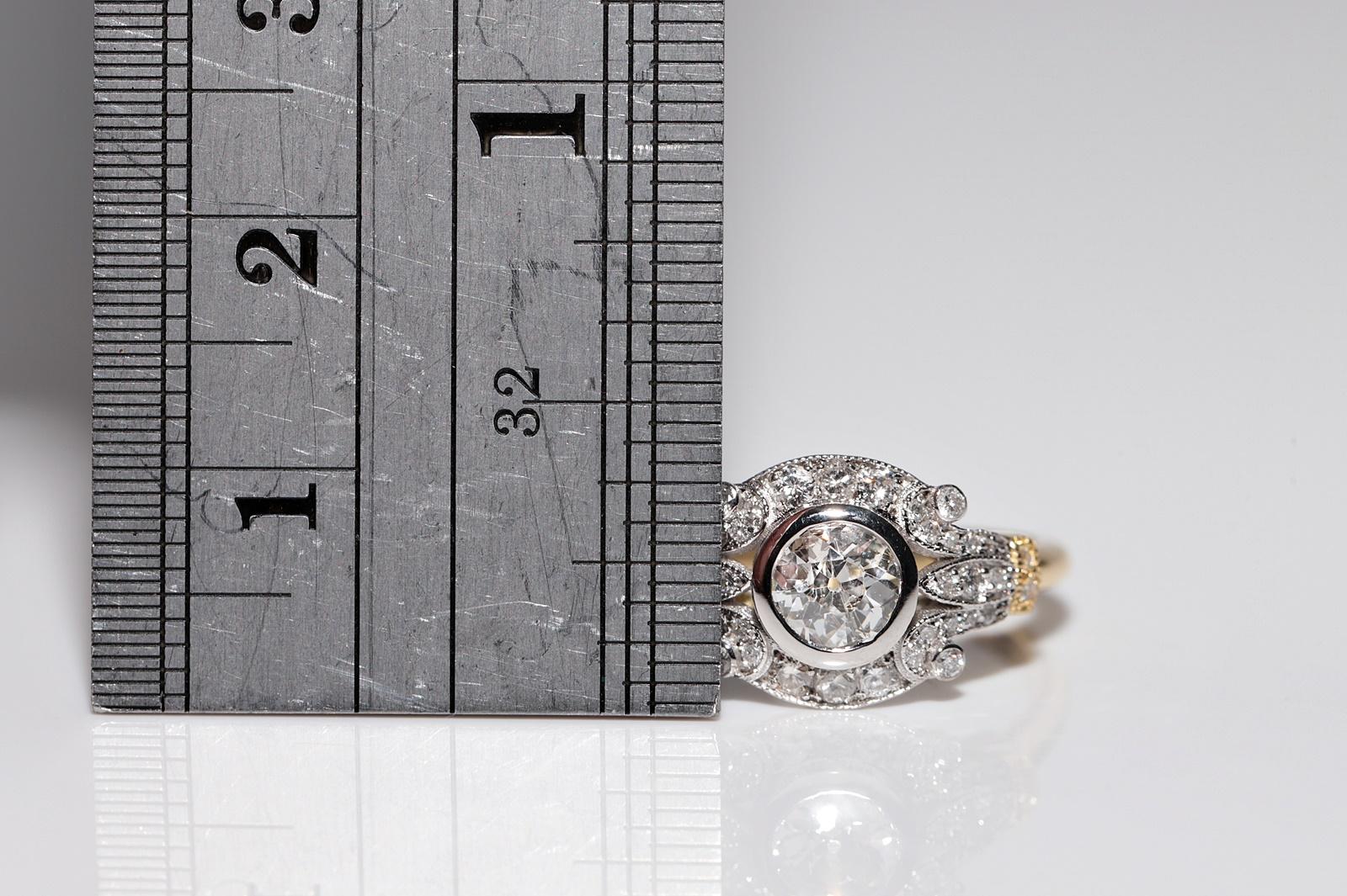 18k Gold New Made Natural Diamond Decorated Ring For Sale 3