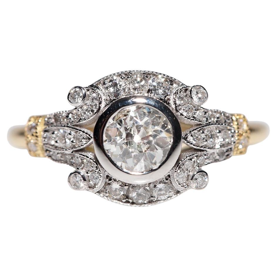 18k Gold New Made Natural Diamond Decorated Ring