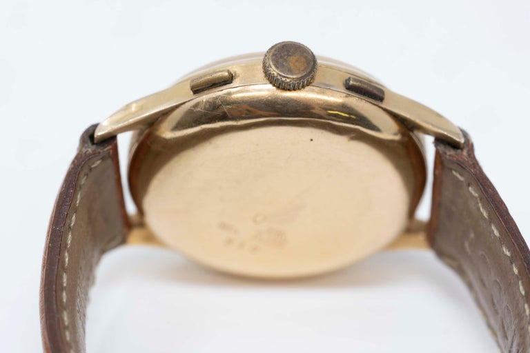 18k Gold NorMana Chronograph Men's Watch In Good Condition For Sale In Montreal, QC