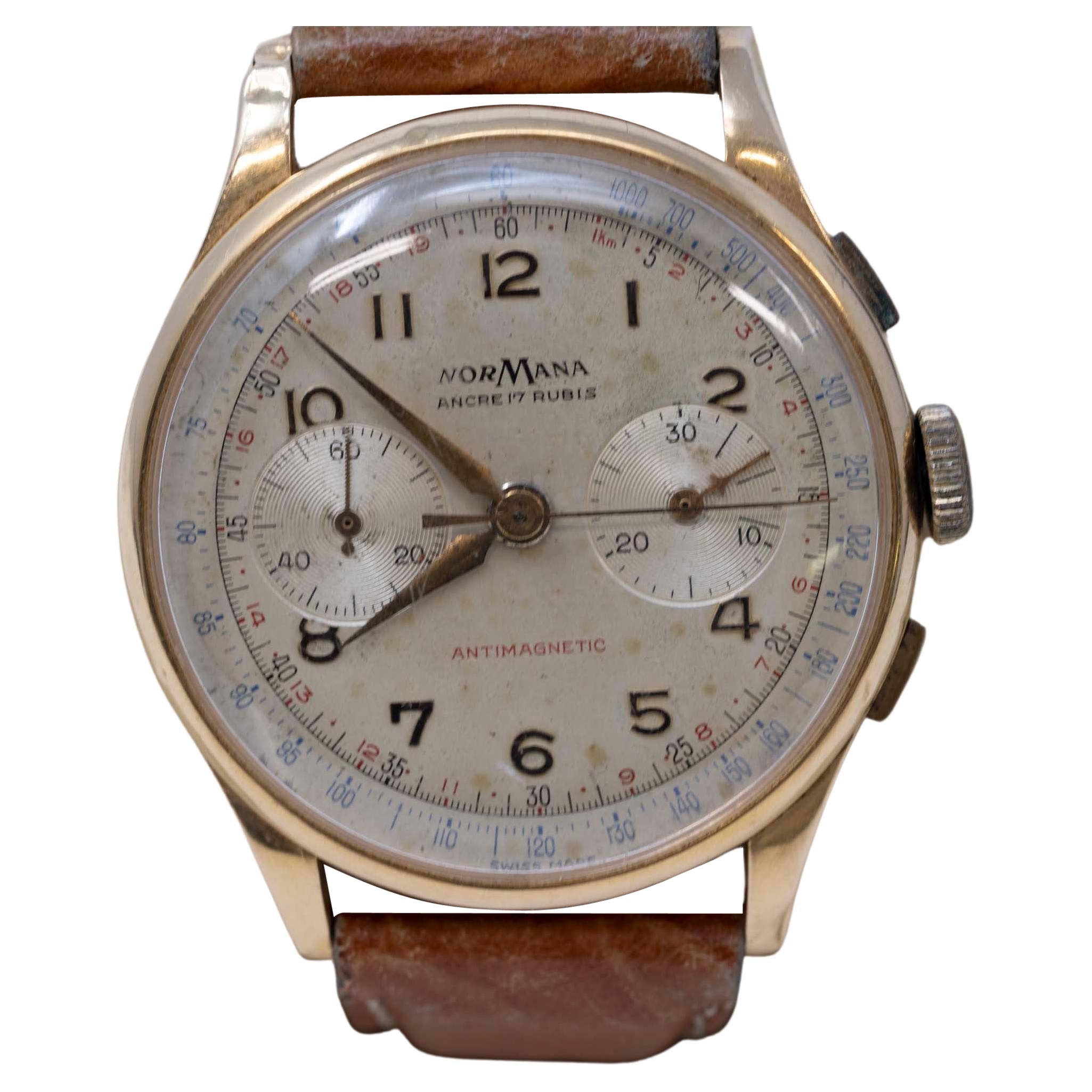 18 Karat Gold NorMana Chronograph Herrenuhr