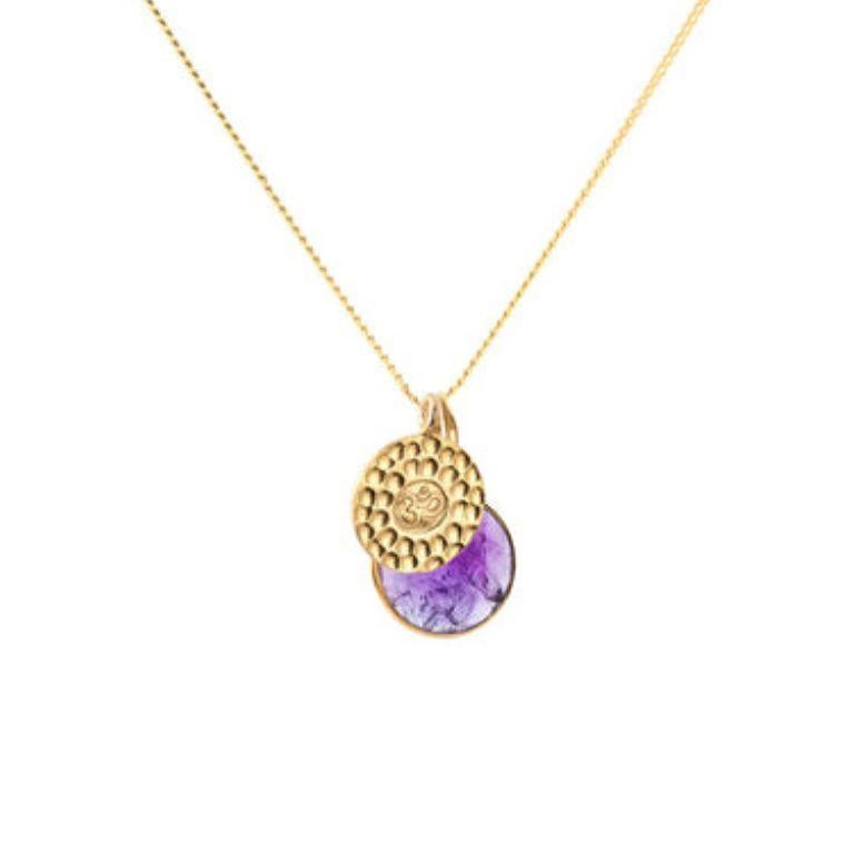 Rose Cut 18K Gold Om Amulet + Carnelian Sacral Chakra Pendant Necklace by Elizabeth Raine For Sale