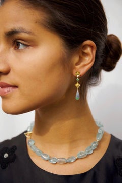 18k Gold Opal and Peridot Drop Earrings