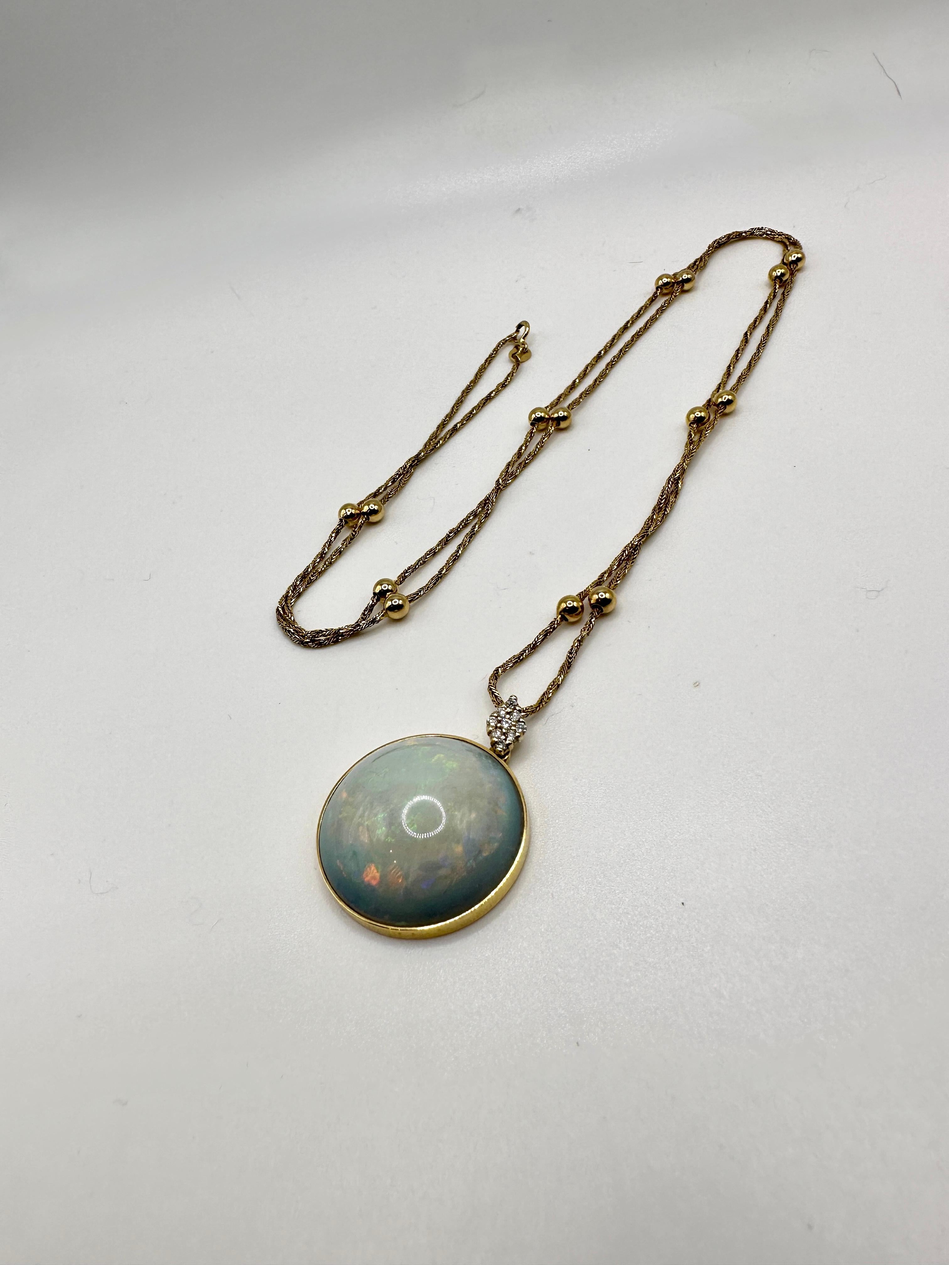 18K Gold Opal Necklace  3