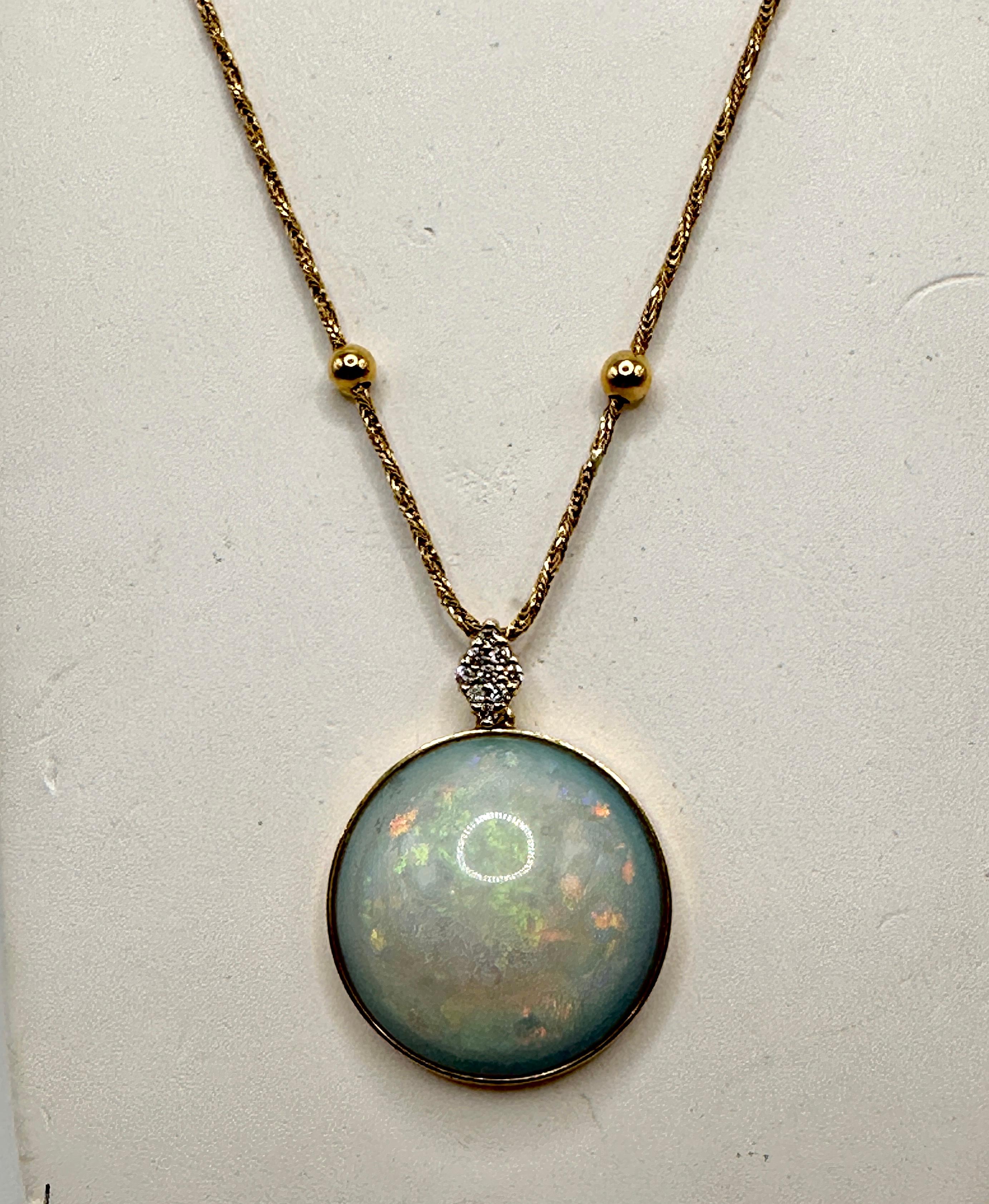 18K Gold Opal Necklace  4