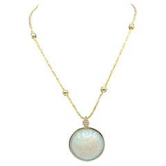 18K Gold Opal Necklace