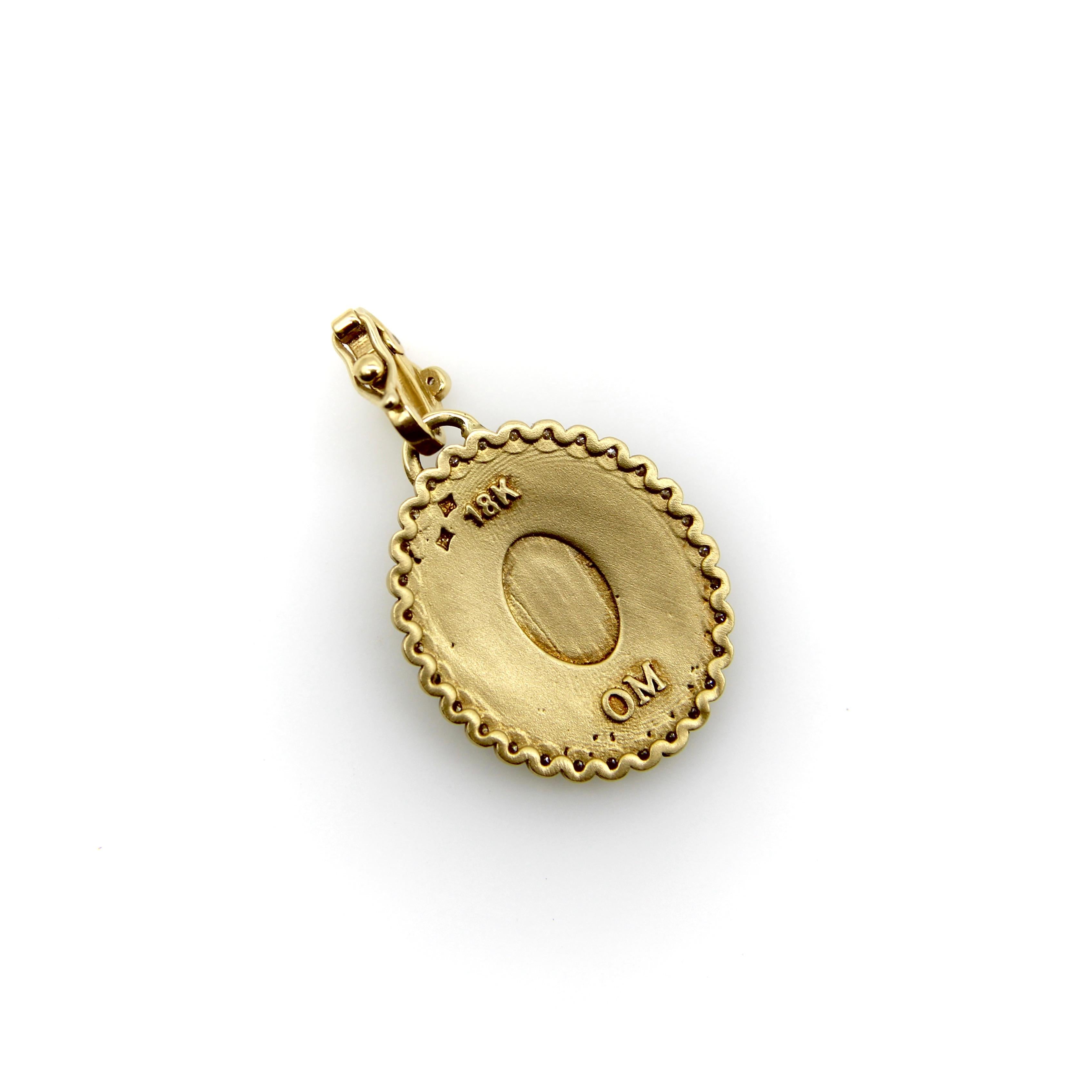 Ciondolo Orly Marcel Lakshmi in oro 18 carati con diamante a raggiera in vendita 1