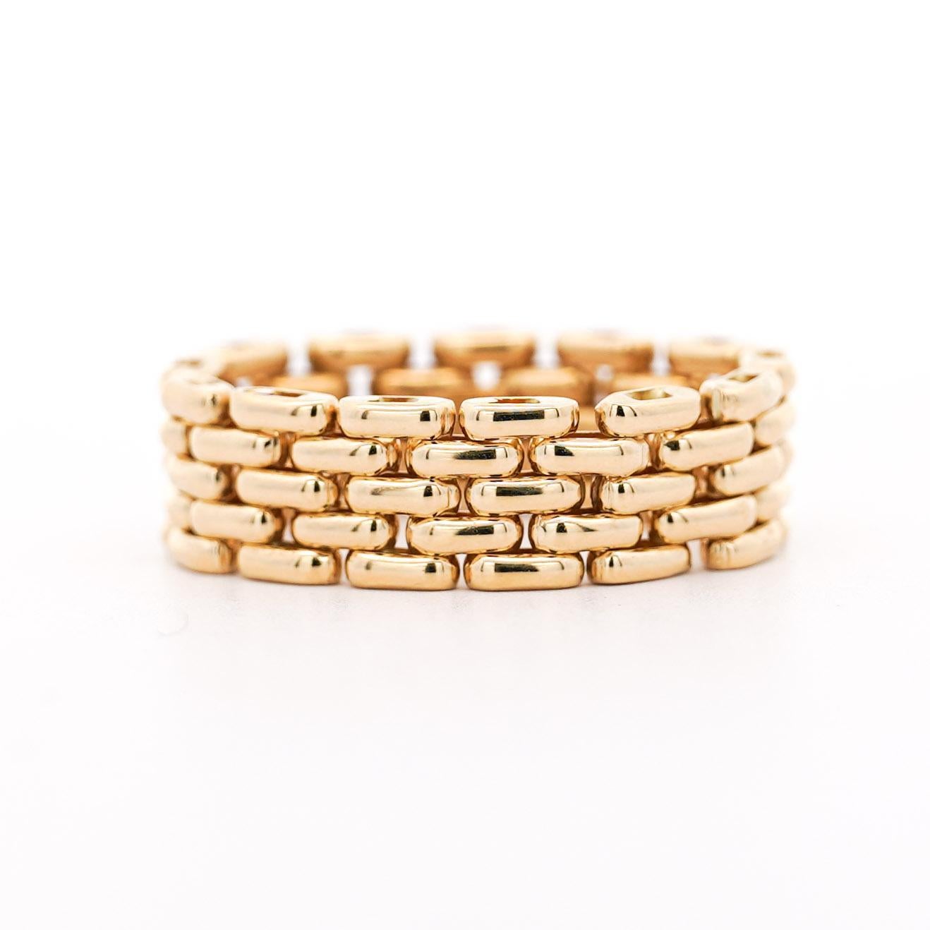 Anneau en or 18K à maillons ovales Taille 7 en vente 3