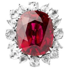 18K Gold Oval Rubellite Rose Cut Diamond Ring 18K Gold Oval Rubellite Rose Cut Diamond Ring