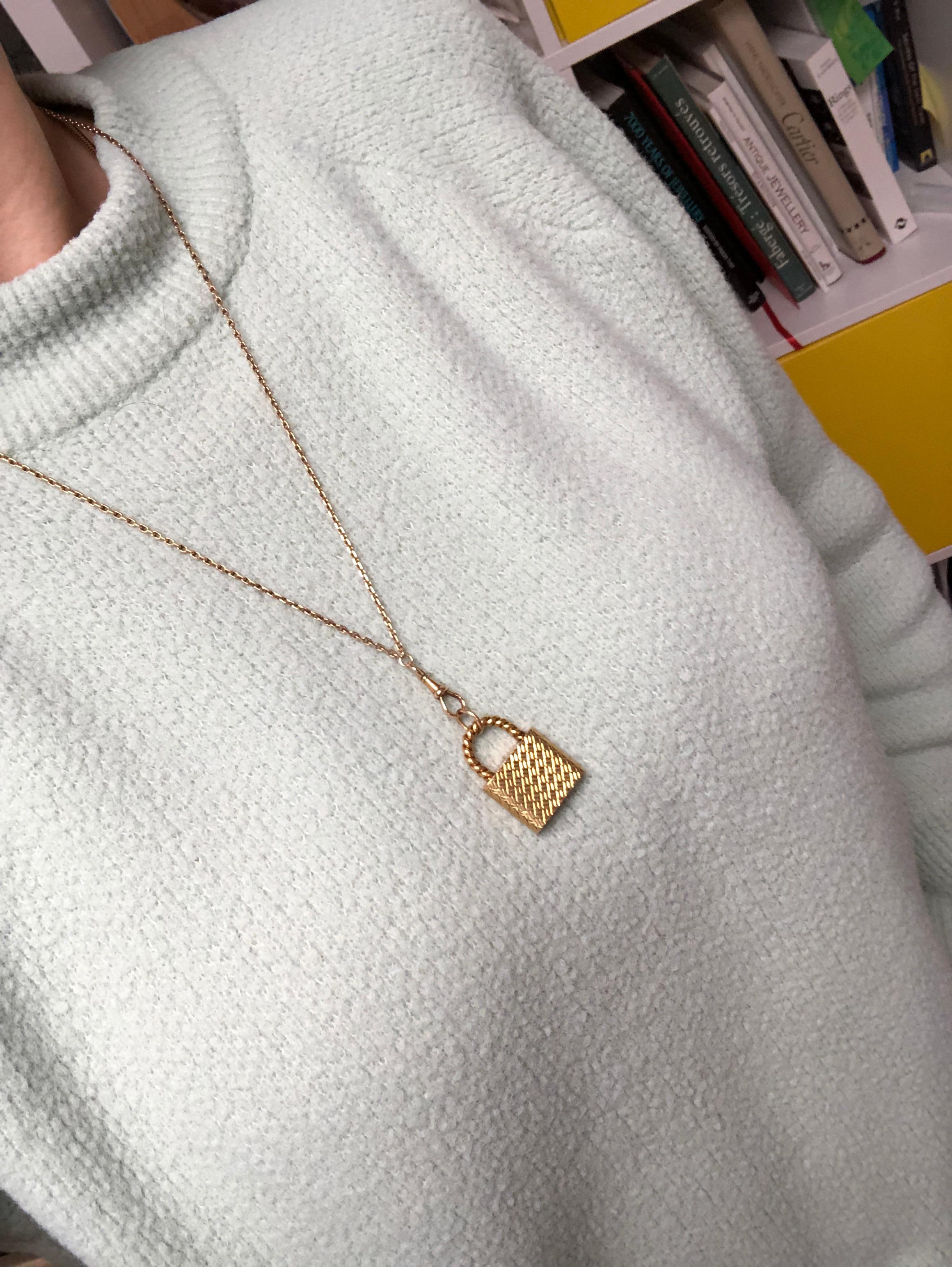 18 Karat Gold Padlock Pendant by Cartier 2