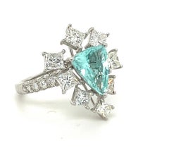 18K Gold Paraiba Tourmaline Diamond Ring