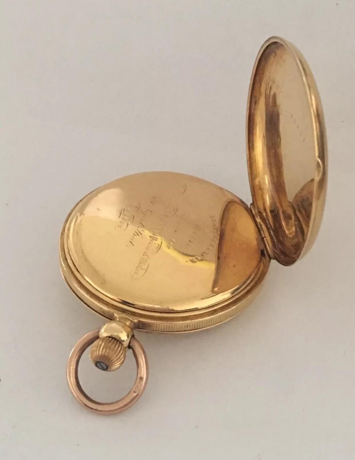 half hunter pocket watch gold