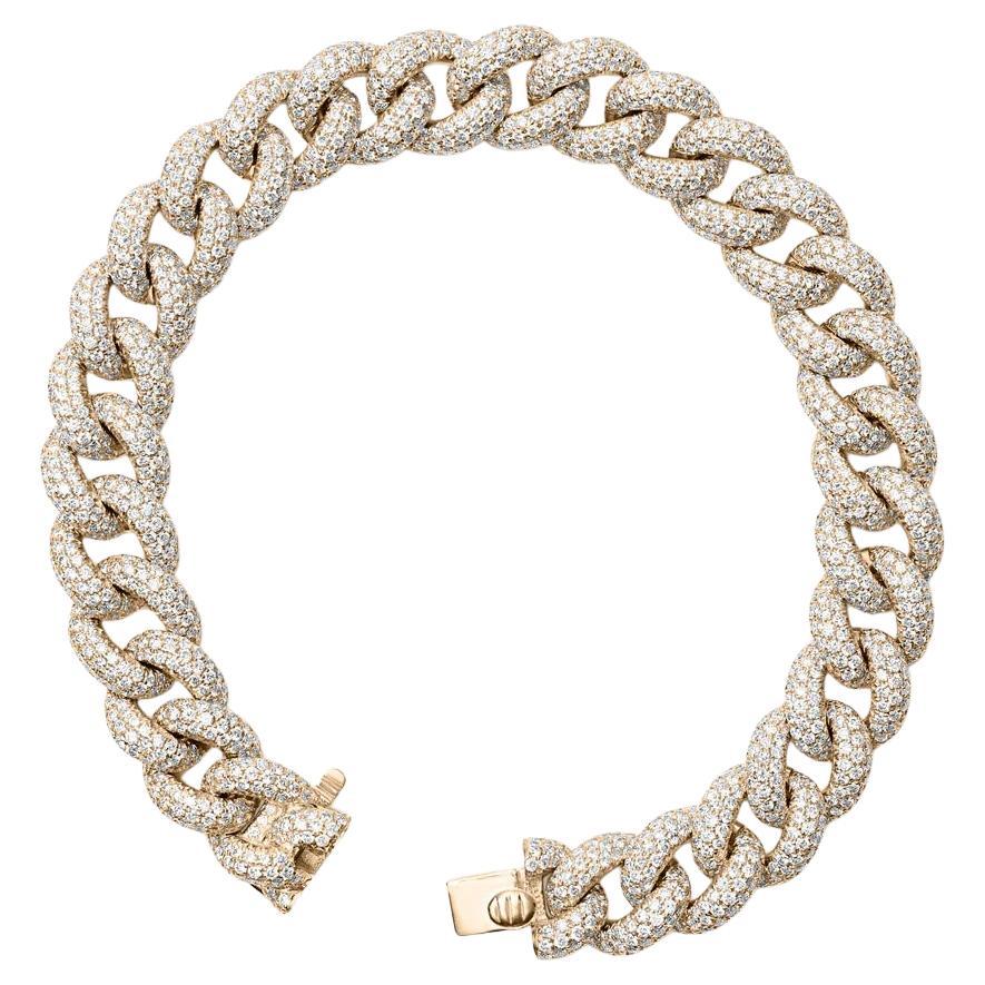 18k Gold Pave Diamond Cuban Link Bracelet