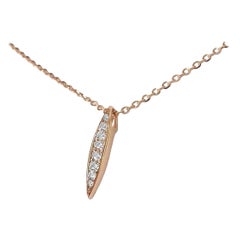 18k Gold Pave Diamond Necklace Simple Minimal Necklace
