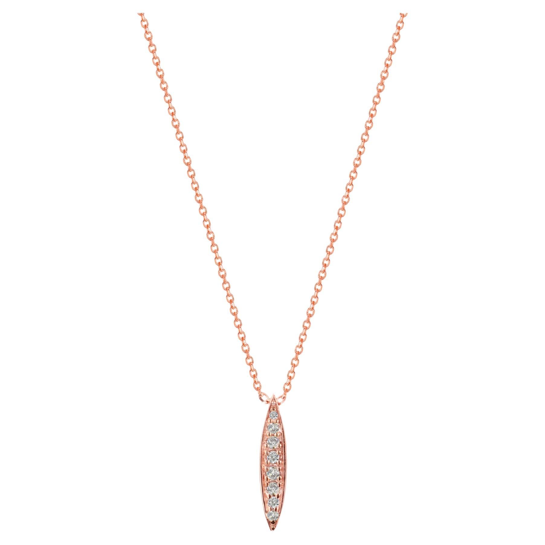 einfache minimalistische Halskette aus 18 Karat Gold mit Pavé-Diamanten 