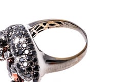 18 Karat Gold Pave Saphir und Diamant Katzenring mit Turmalin in Pavé-Optik und Diamant