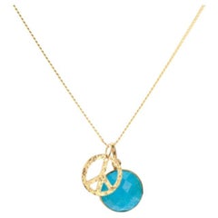 18K Gold Peace Amulet + Amethyst Crown Chakra Pendant Necklace