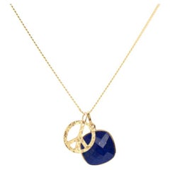 18K Gold Peace Amulet + Green Onyx Heart Chakra Pendant Necklace