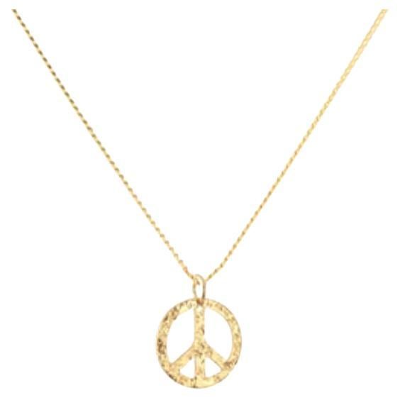 18K Gold Peace Amulet Pendant Necklace by Elizabeth Raine For Sale