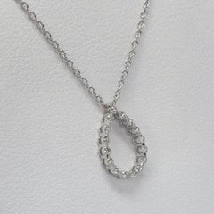 18k Gold Pear Shape Diamond Necklace Teardrop Pendant Necklace