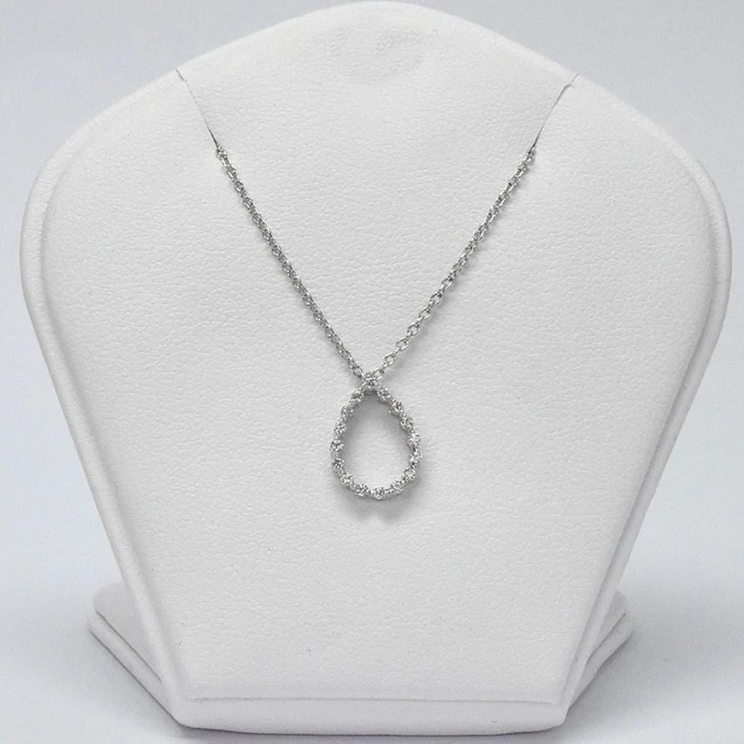 Collana di diamanti a forma di pera in oro 18k Collana con ciondolo a goccia In condizioni Nuovo in vendita a Bangkok, TH