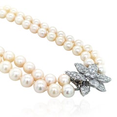 18K Gold Pearl Diamond Necklace
