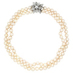 18K Gold Pearl Diamond Necklace