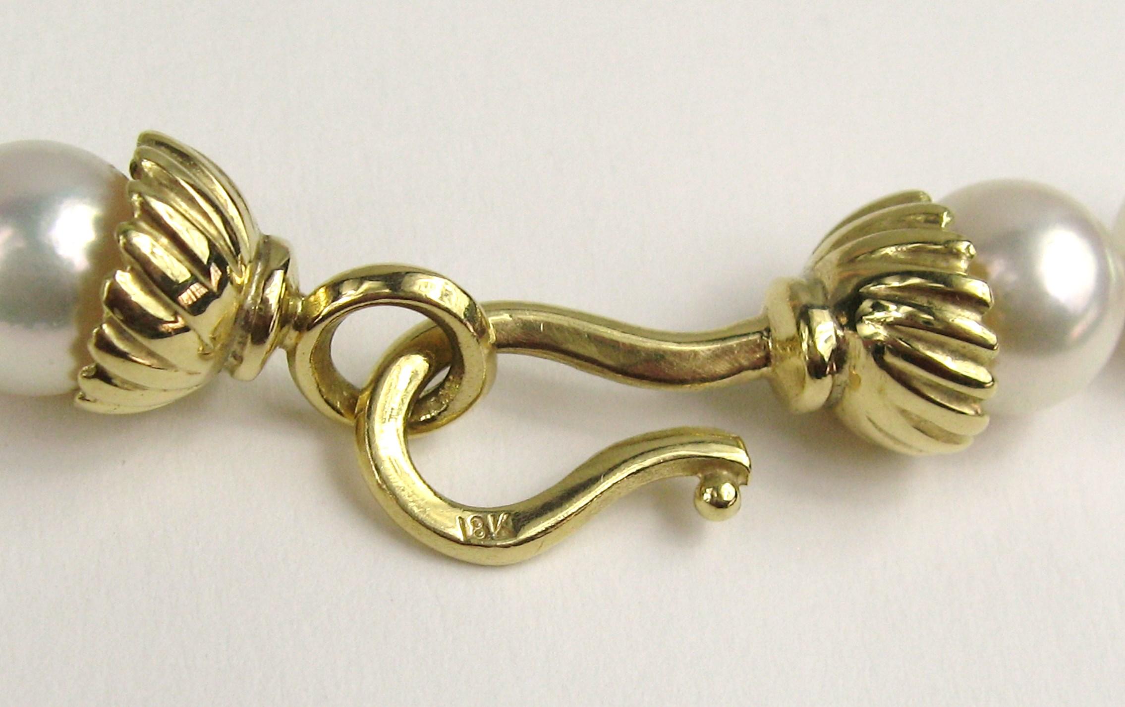 Collana di perle in oro 18K da 9,5 mm in vendita 5