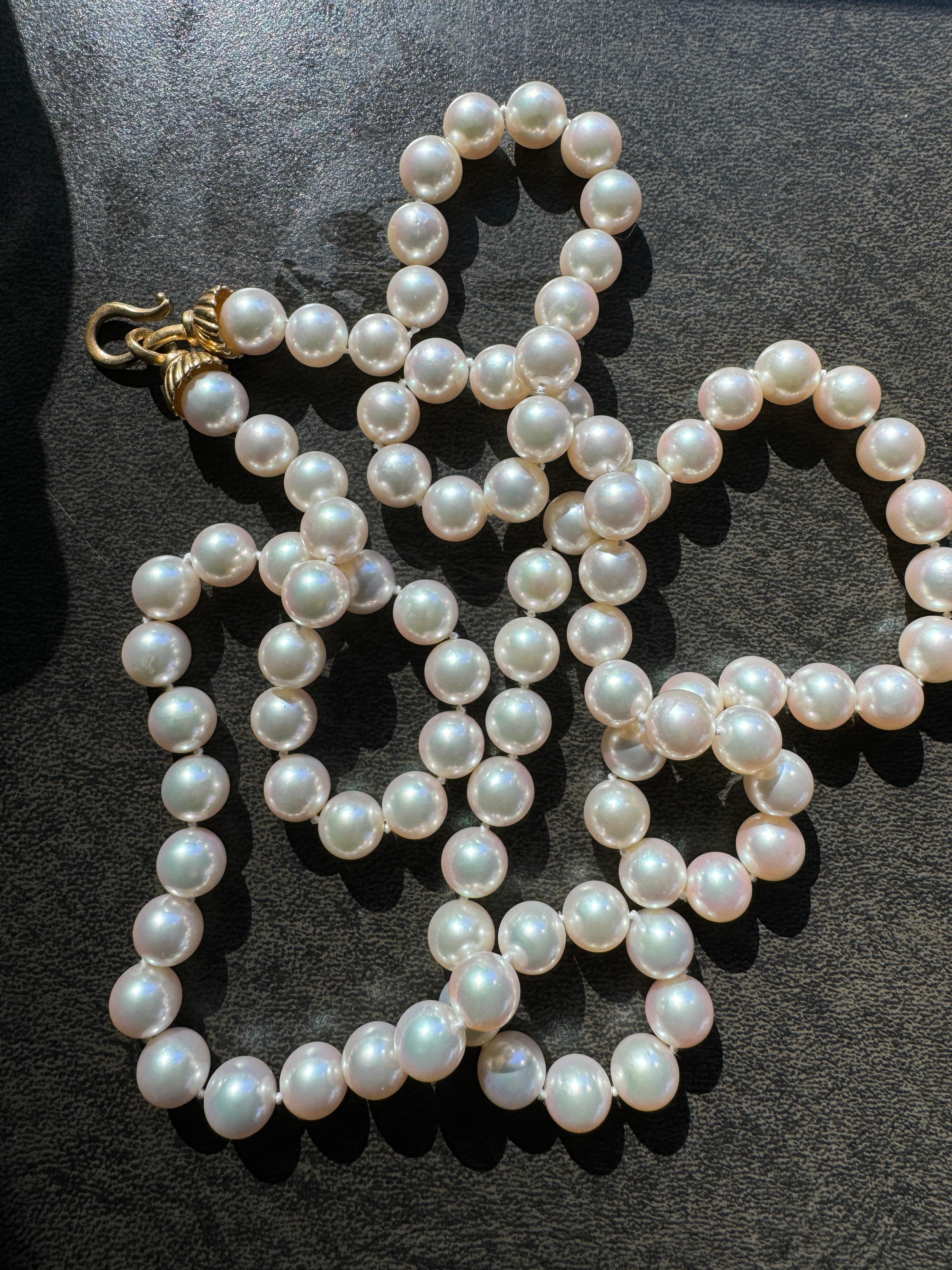 Collana di perle in oro 18K da 9,5 mm in vendita 10