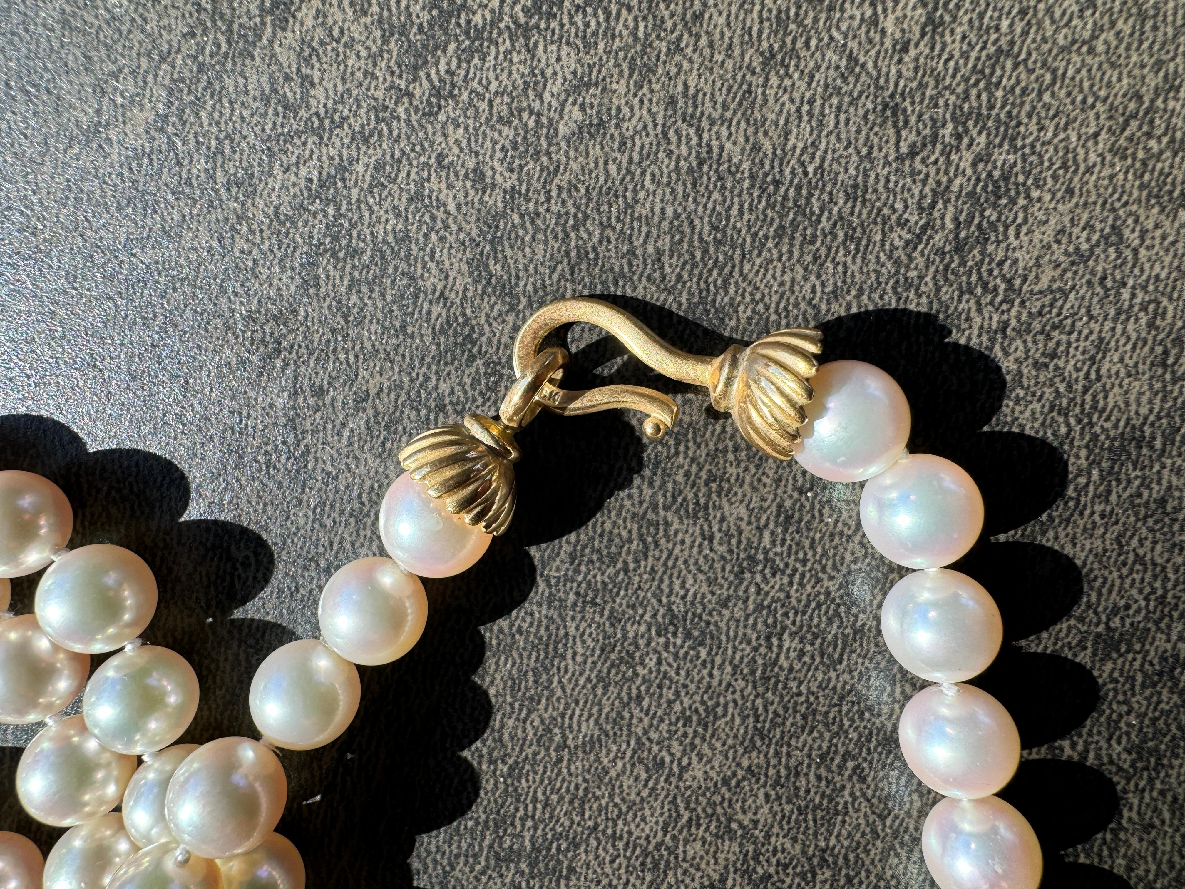 Collana di perle in oro 18K da 9,5 mm in vendita 11