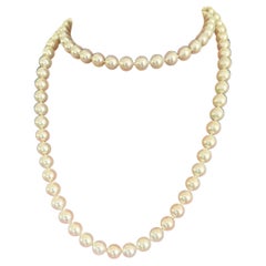 18K Gold Pearl Necklace 9.5 mm